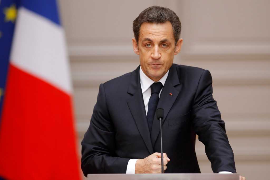 France's President Nicolas Sarkozy delivers a speech after the weekly cabinet meeting at the Elysee Palace in Paris
